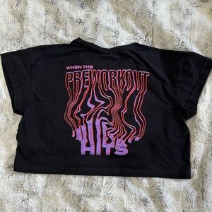 Gymshark cropped When the Preworkout Hits Cropped Top Small